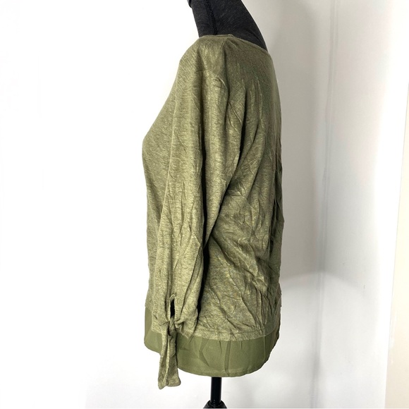 Sanctuary Sage Green Linen Tie Sleeve Top - Picture 4 of 9